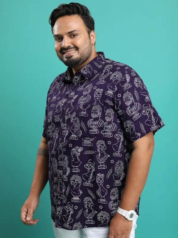  Xtra Ordinary By Highlander Men Navy Blue Printed Regular Fit Casual Shirts