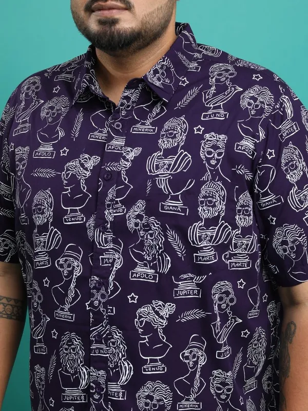  Xtra Ordinary By Highlander Men Navy Blue Printed Regular Fit Casual Shirts