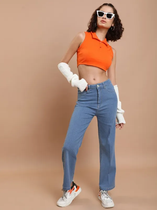 Tokyo Talkies Women Blue Flared Stretchable Jeans