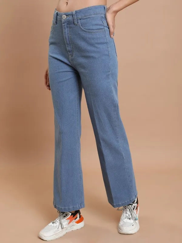 Tokyo Talkies Women Blue Flared Stretchable Jeans