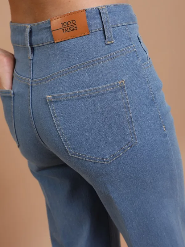 Tokyo Talkies Women Blue Flared Stretchable Jeans