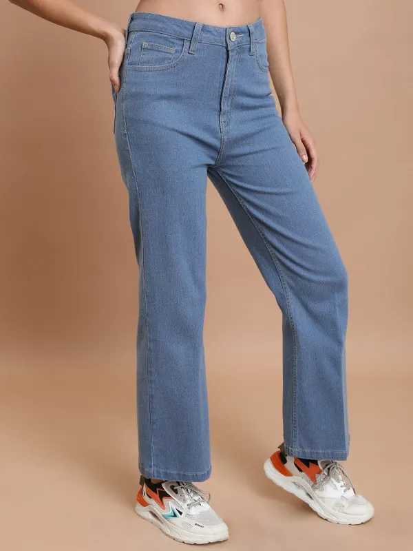 Tokyo Talkies Women Blue Flared Stretchable Jeans