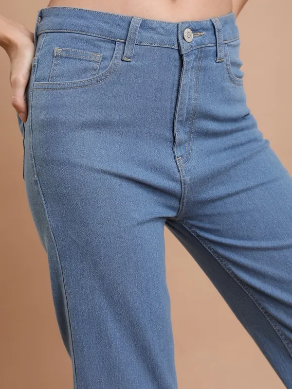 Tokyo Talkies Women Blue Flared Stretchable Jeans