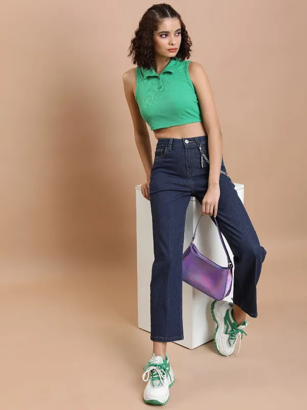  Tokyo Talkies Women Blue Straight Fit Clean Look Jeans