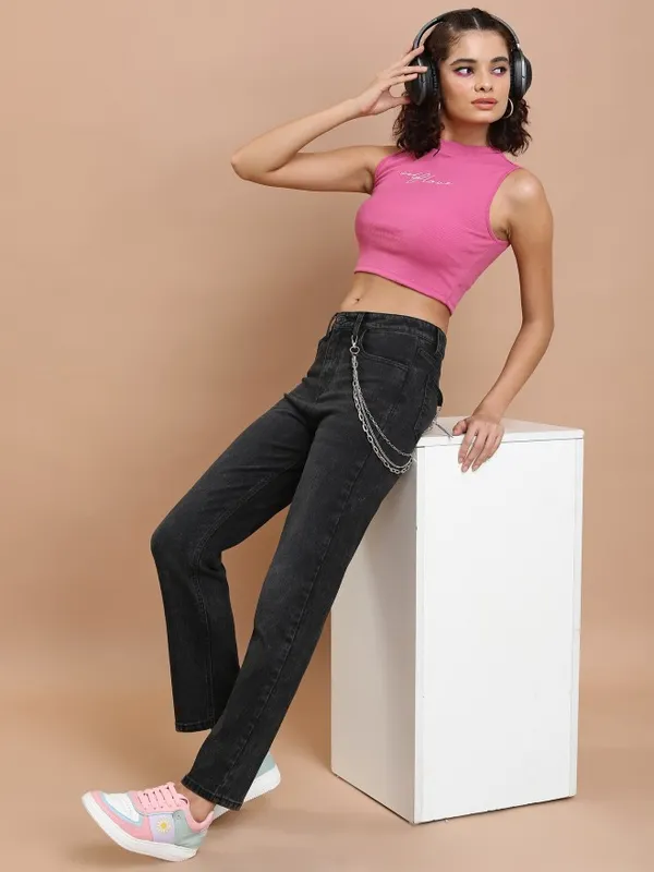  Tokyo Talkies Women Grey Straight Fit Clean Look Jeans