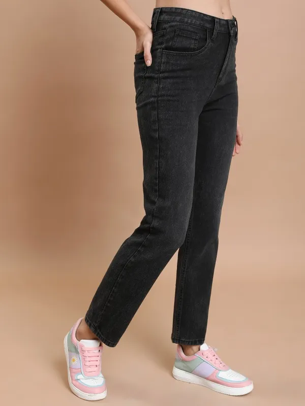  Tokyo Talkies Women Grey Straight Fit Clean Look Jeans