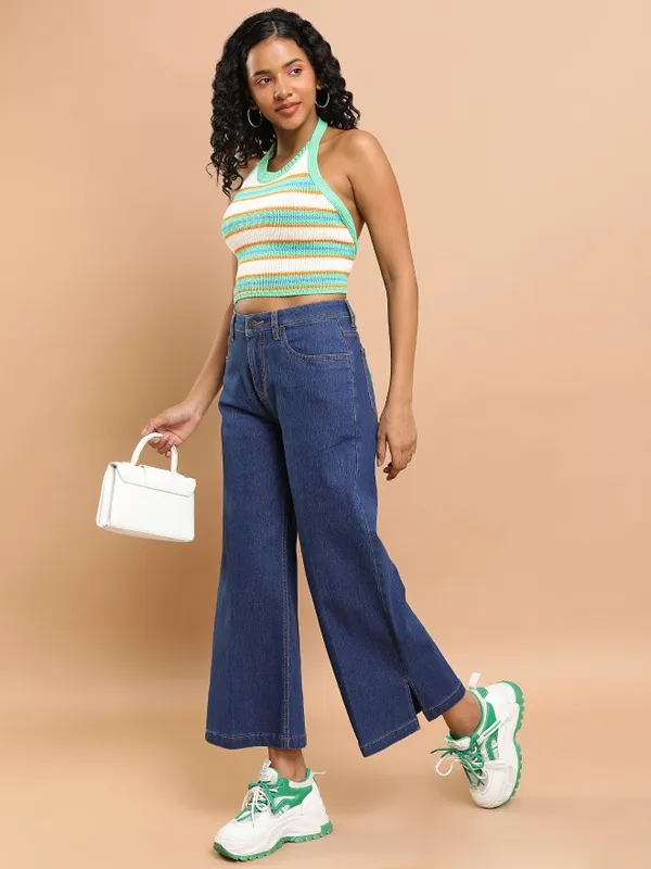 Tokyo Talkies Women Blue Wide Leg Stretchable Jeans
