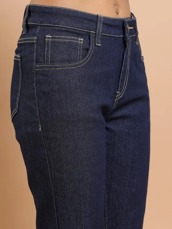Tokyo Talkies Women Blue Bootcut Stretchable Jeans