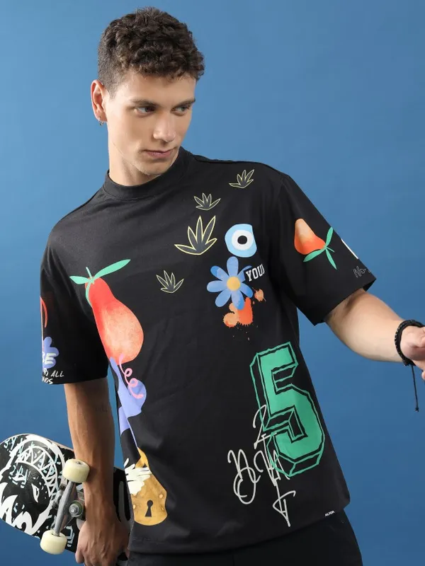 Unisex Printed Oversized Fit T-Shirt