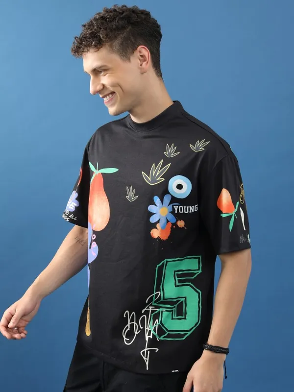 Unisex Printed Oversized Fit T-Shirt