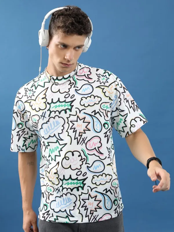 Unisex Printed Oversized Fit T-Shirt