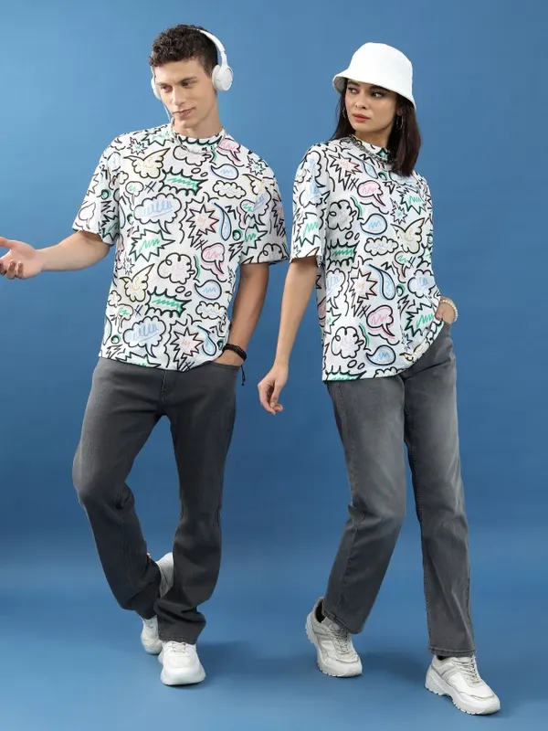 Unisex Printed Oversized Fit T-Shirt