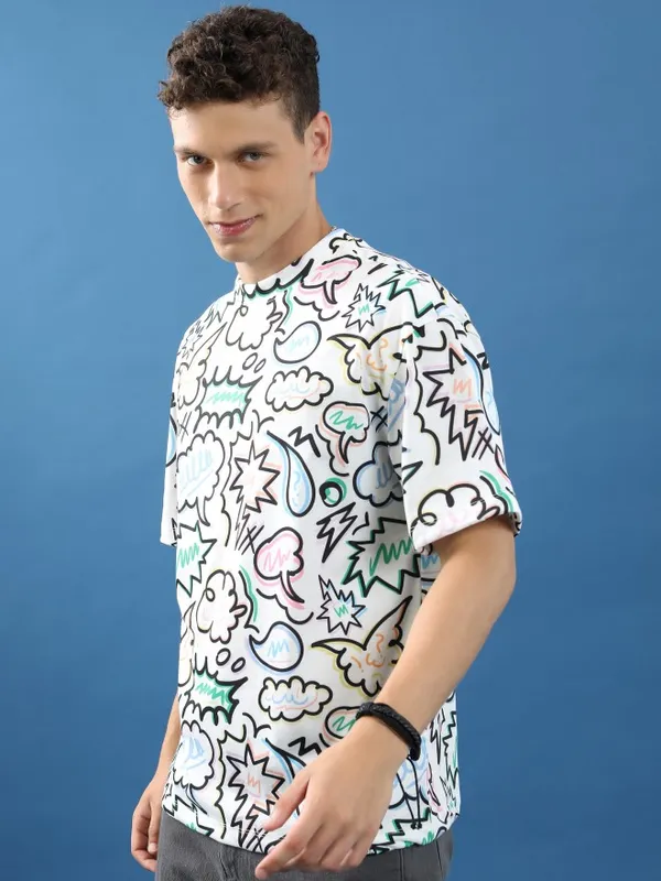 Unisex Printed Oversized Fit T-Shirt