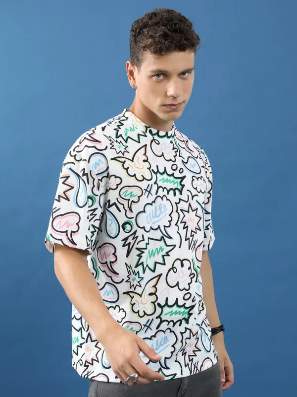 Unisex Printed Oversized Fit T-Shirt