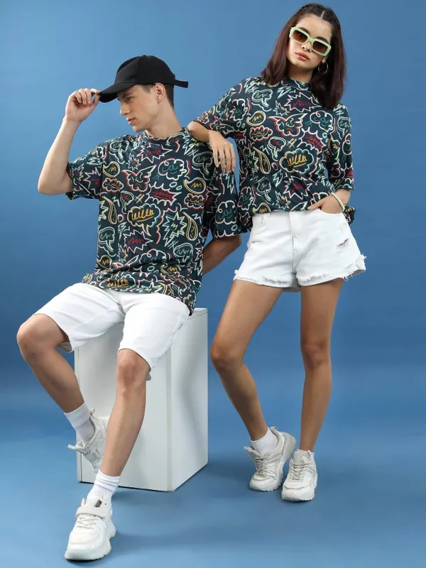 Unisex Printed Oversized Fit T-Shirt