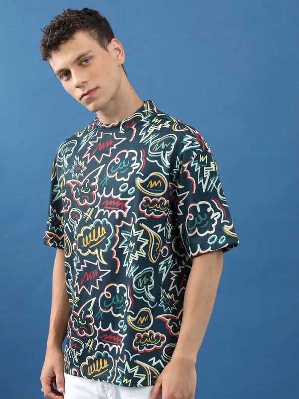 Unisex Printed Oversized Fit T-Shirt