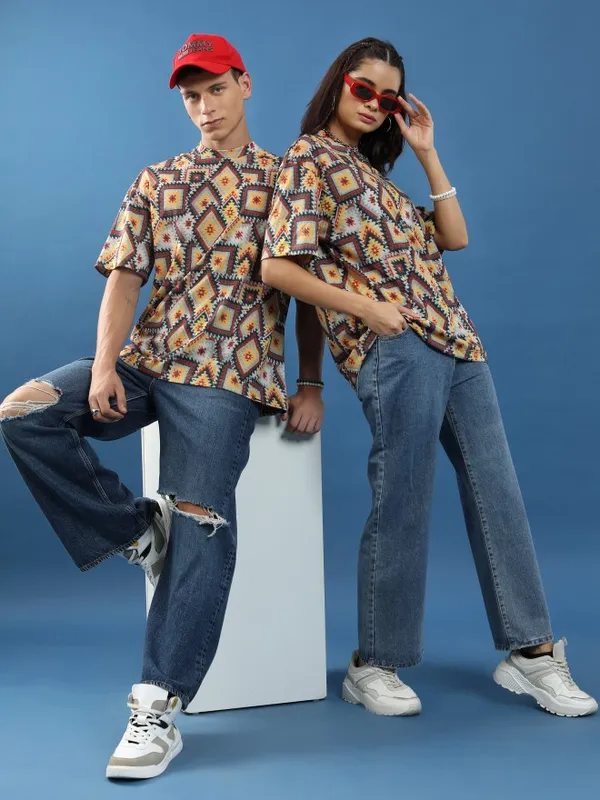 Unisex Printed Oversized Fit T-Shirt
