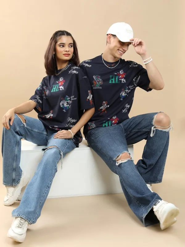 Unisex Printed Oversized Fit T-Shirt