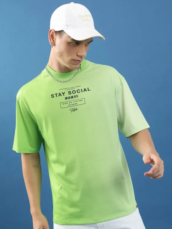 Men Solid Oversized Fit T-Shirt