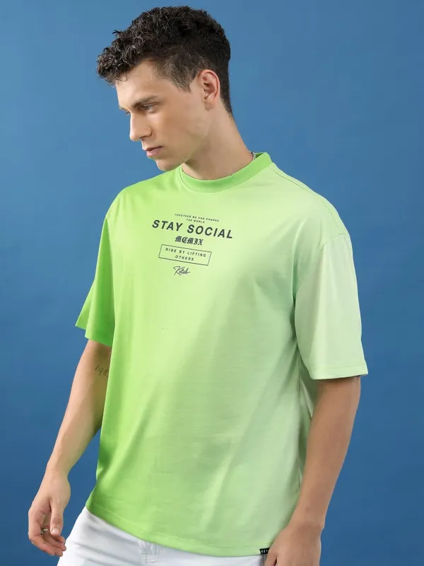 Men Solid Oversized Fit T-Shirt