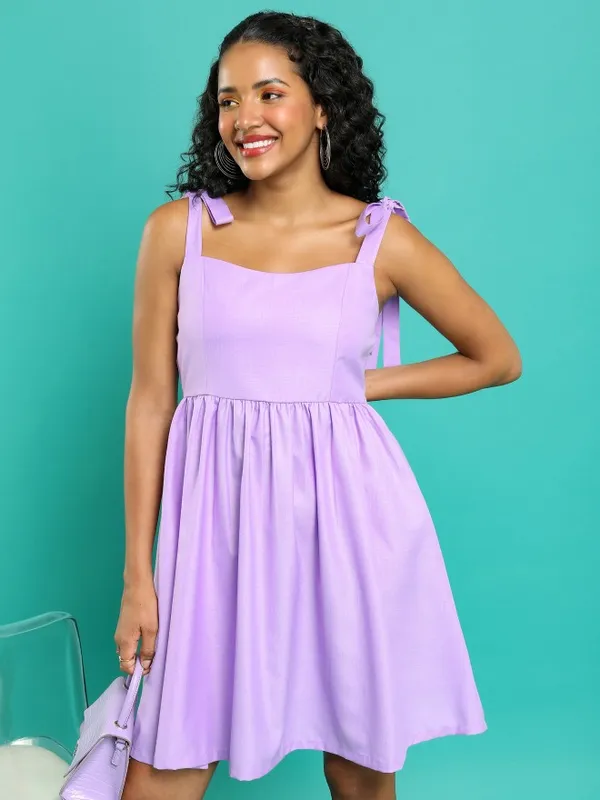 Solid A-Line Dress