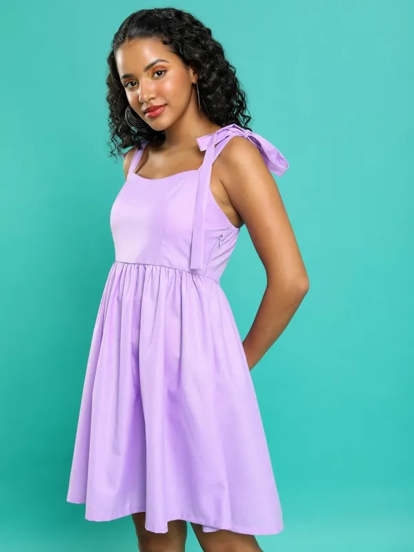 Solid A-Line Dress