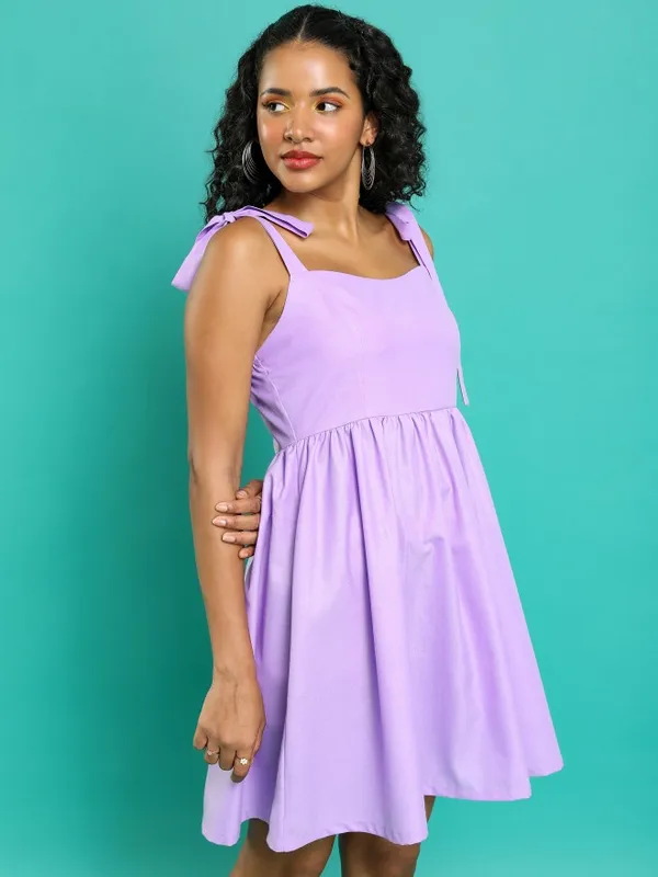 Solid A-Line Dress