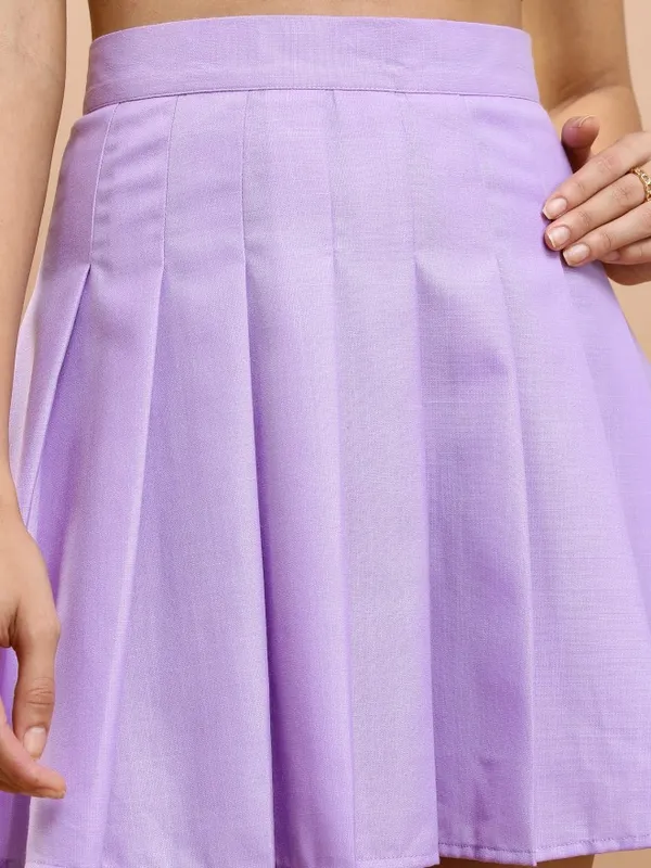 Tokyo Talkies Women Purple Mini Skirt