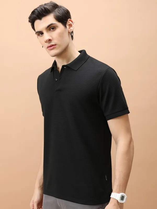 Solid Polo Collar T-Shirt