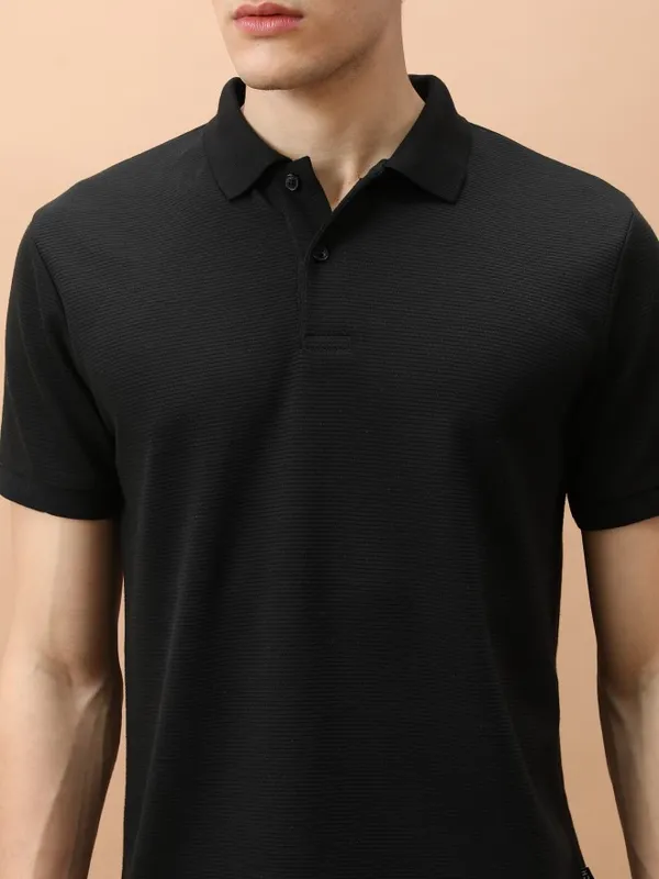Solid Polo Collar T-Shirt