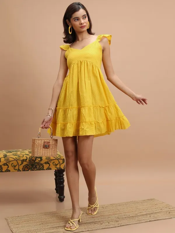 Self Design A-Line Dress