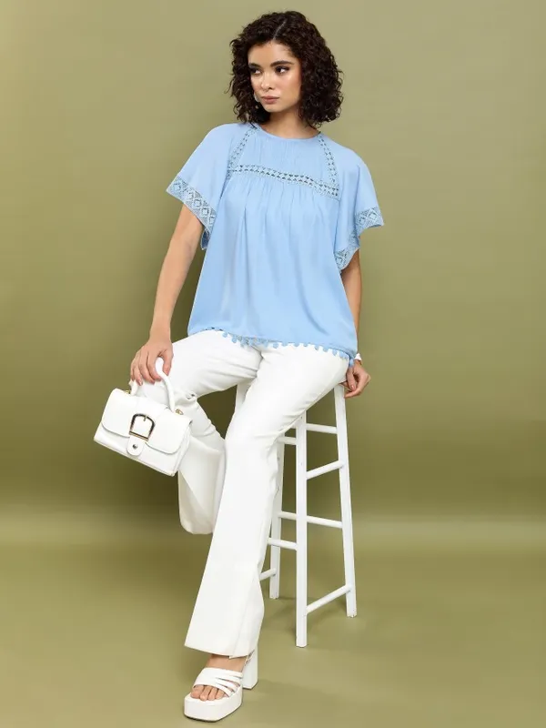 Solid Blouson Top