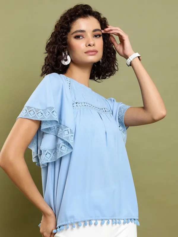 Solid Blouson Top