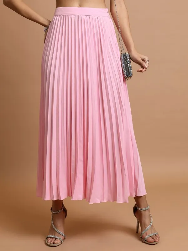  Tokyo Talkies Women Pink Maxi Skirts