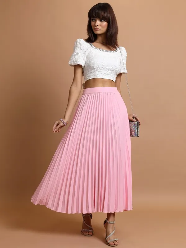  Tokyo Talkies Women Pink Maxi Skirts