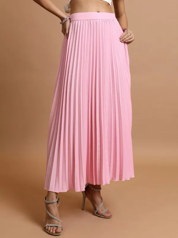  Tokyo Talkies Women Pink Maxi Skirts
