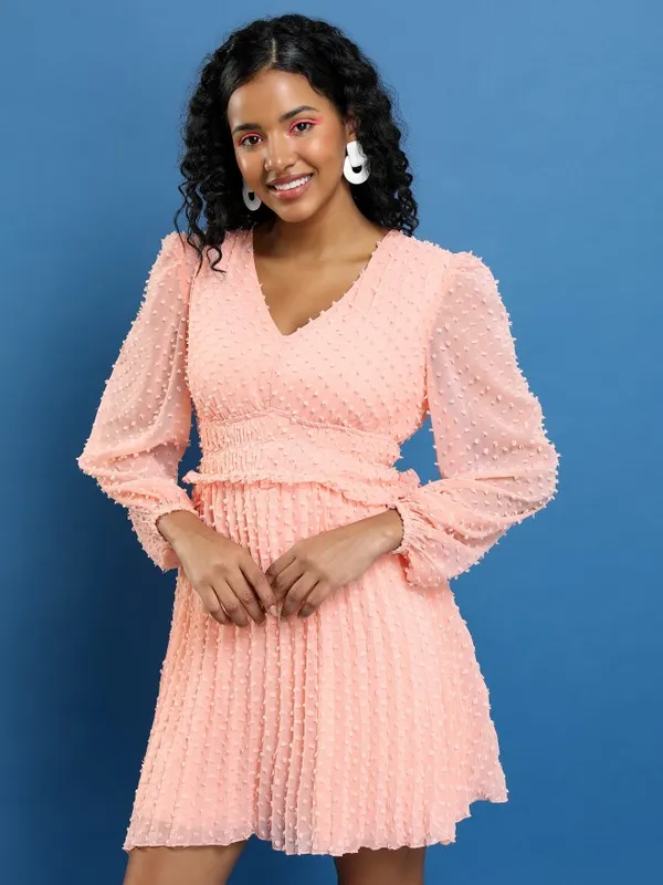 Self Design Fit And Flare Dress