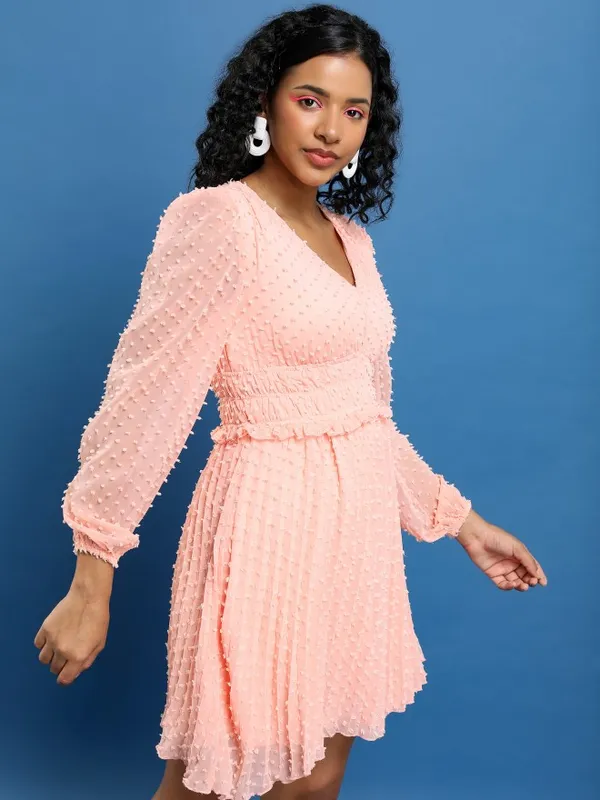 Self Design Fit And Flare Dress