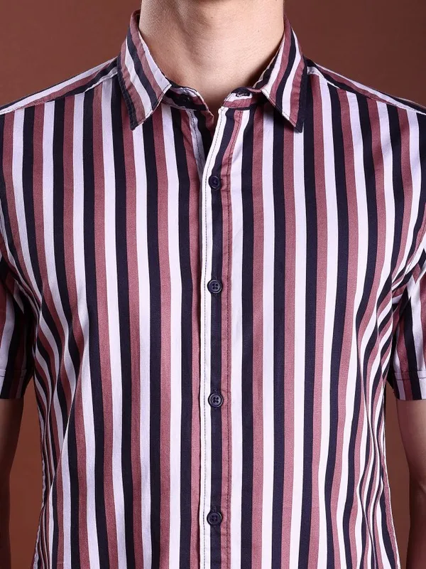 Ketch Men Multi Striped Slim Fit Casual Shirts