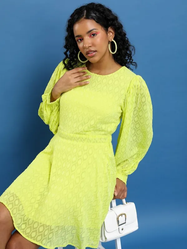 Self Design Fit and Flare Dress
