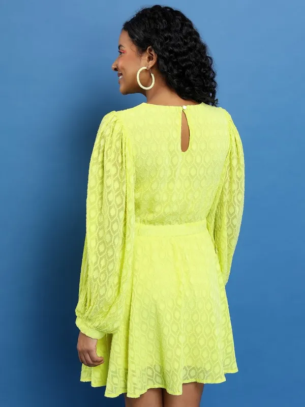 Self Design Fit and Flare Dress