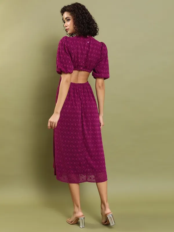 Self Design Fit And Flare Dress