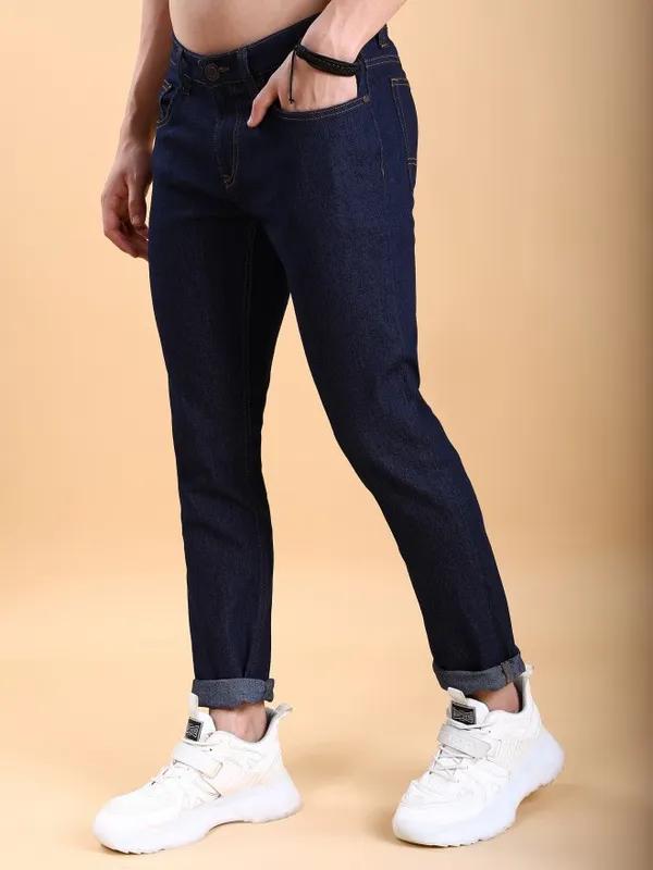  Highlander Men Blue Tapered Fit Clean Look Jeans