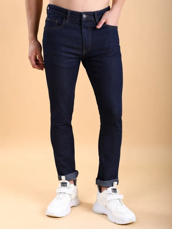  Highlander Men Blue Skinny Fit Clean Look Jeans