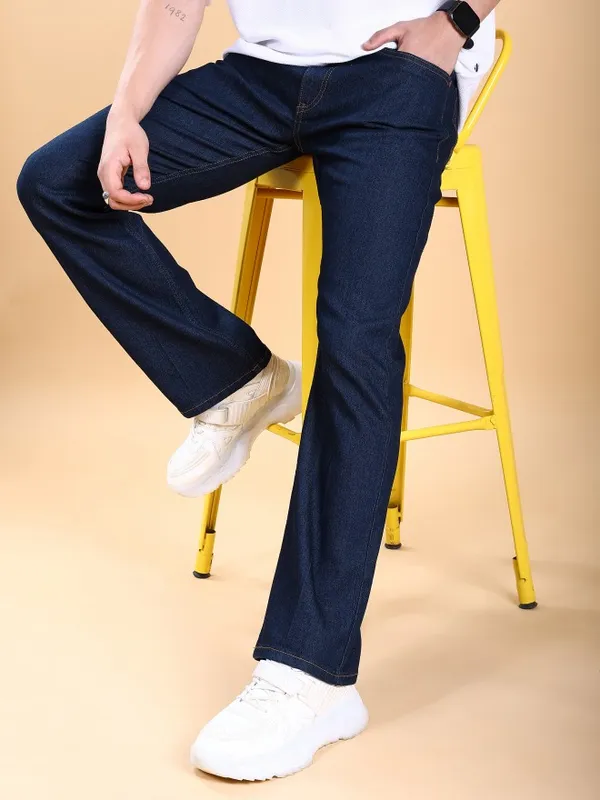  Highlander Men Blue Straight Fit Clean Look Jeans