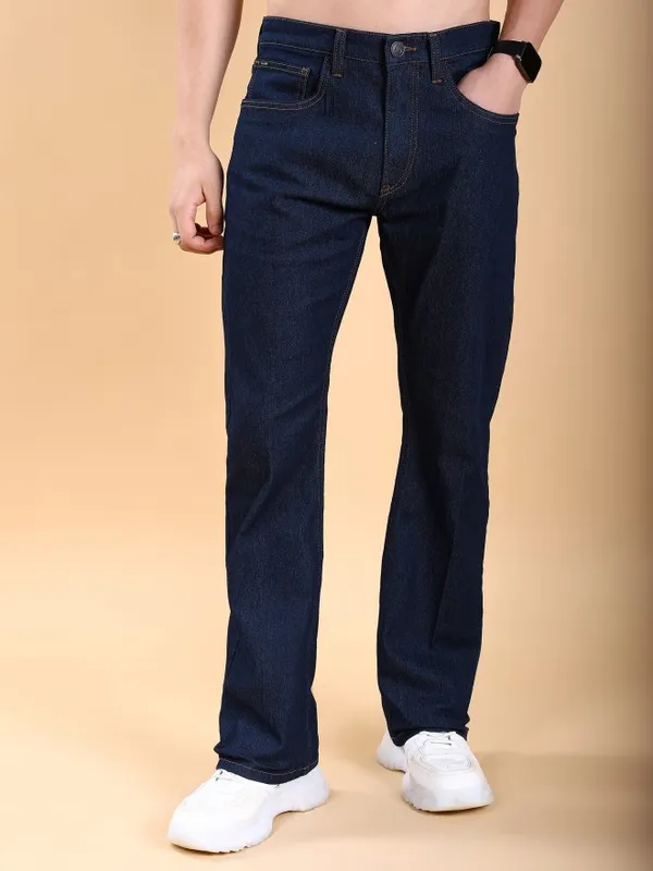  Highlander Men Blue Straight Fit Clean Look Jeans