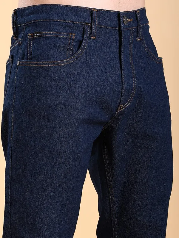  Highlander Men Blue Straight Fit Clean Look Jeans