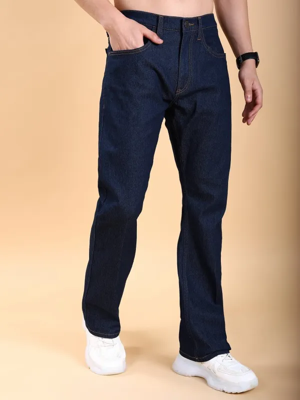  Highlander Men Blue Straight Fit Clean Look Jeans