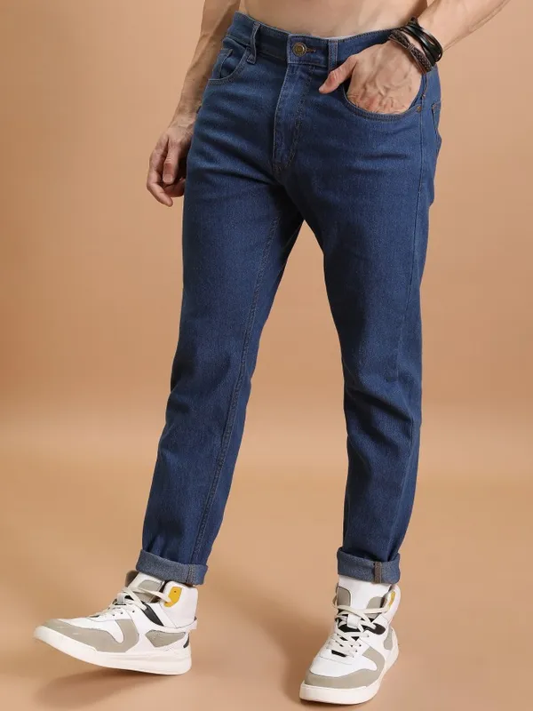  Highlander Men Blue Tapered Fit Clean Look Jeans