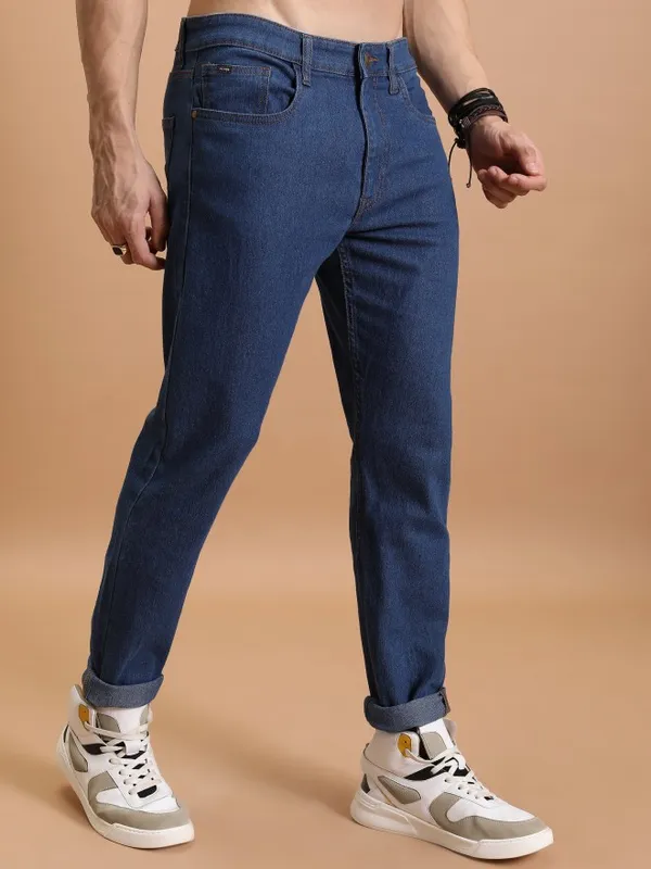  Highlander Men Blue Tapered Fit Clean Look Jeans